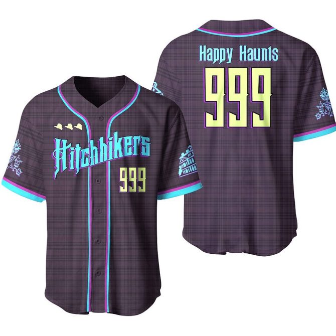 Haunted Hitchhikers Baseball Jersey - Happy Haunts 999 Design - Limited Edition