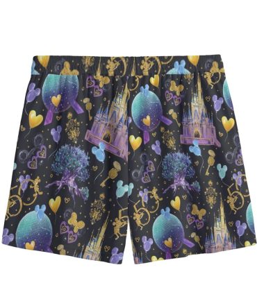 Magical Castle Print Shorts - Vibrant Fantasy Design For Kids & Adults