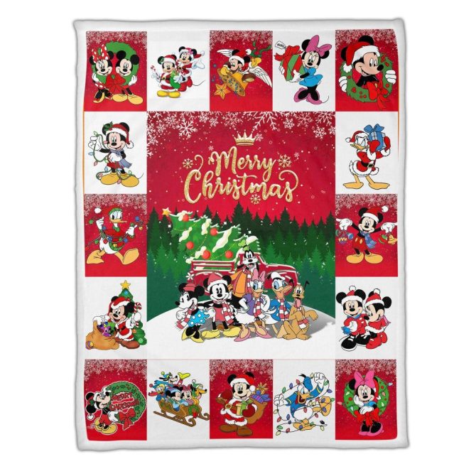 Cozy Christmas Disney Blanket - Festive Mickey & Friends Design - Perfect Holiday Gift! - Image 3