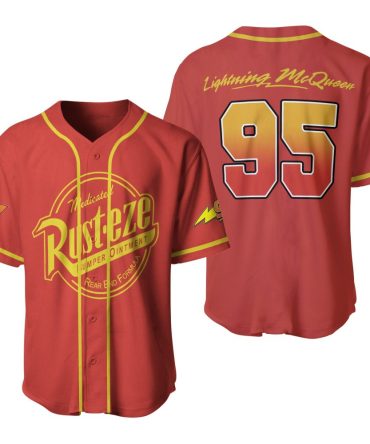 Lightning Mcqueen Racing Jersey - Red & Yellow 95 Cars Movie Fans Gift