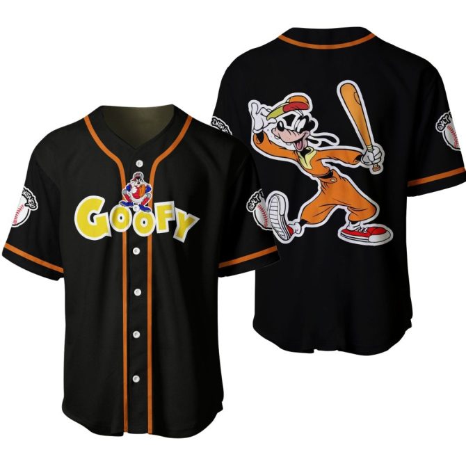 Goofy Baseball Jersey - Fun Cartoon Sportswear For Disney Fans