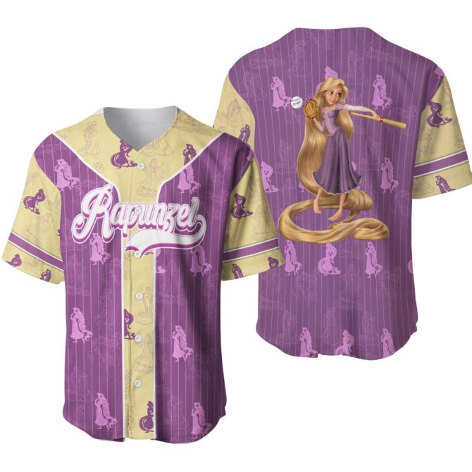 Rapunzel Baseball Jersey – Stylish Purple & Yellow Tangled Design For Fans