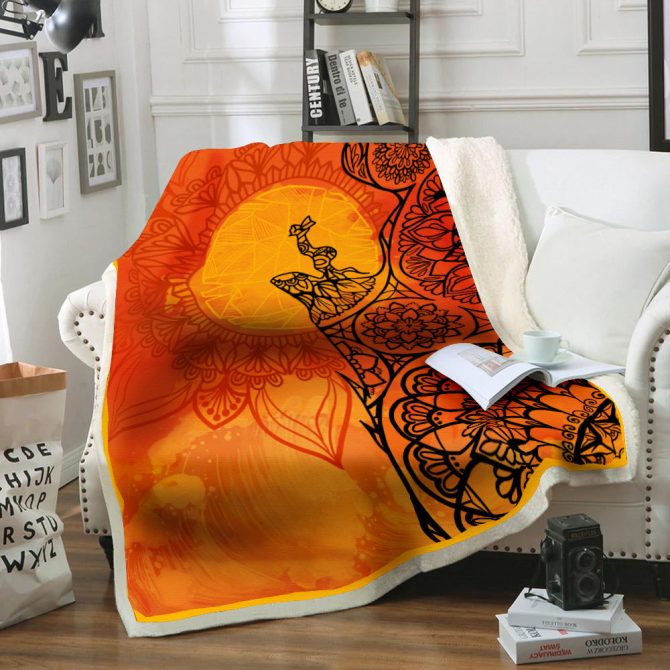 Vibrant Mandala Sunburst Tapestry Throw Blanket - Boho Chic Home Decor - Image 3