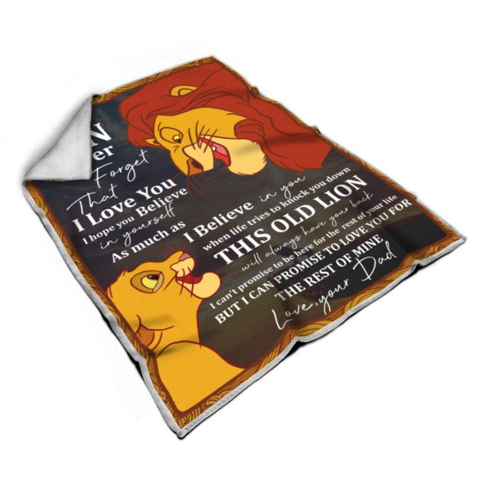 Heartfelt Lion Blanket Gift For Son - Inspirational Dad Message Keepsake - Image 2