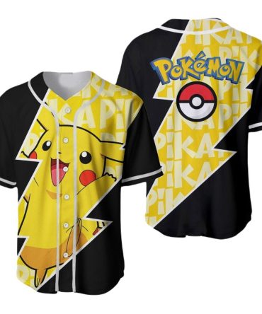 Electric Pikachu Baseball Jersey - Vibrant Pokémon Design For Fans