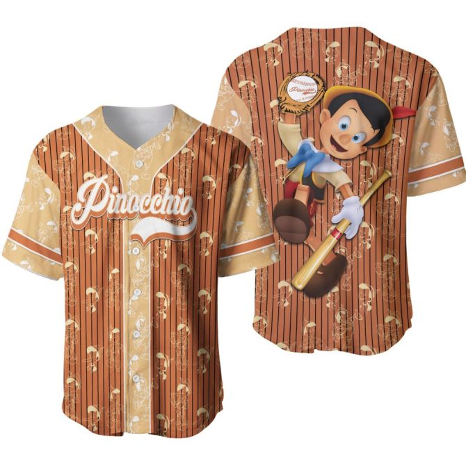 Pinocchio Baseball Jersey - Vintage Cartoon Sports Shirt For Fans – Unisex