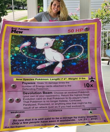 Cozy Pokémon Mew Blanket - Giant Trading Card Design For Collectors & Fans