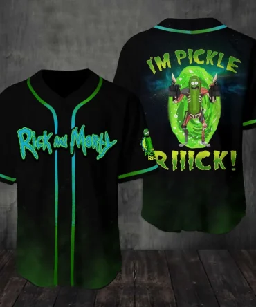 Rick And Morty Pickle Rick Baseball Jersey - Cool Graphic Tee For Fans!