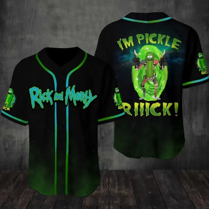 Rick And Morty Pickle Rick Baseball Jersey - Cool Graphic Tee For Fans!