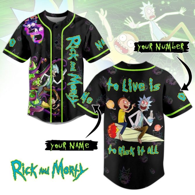 Custom Rick & Morty Baseball Jersey - Personalized Design, Vibrant Colors, Perfect Gift For Fans