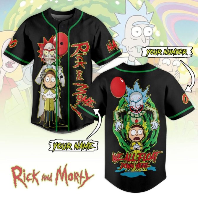 Custom Rick & Morty Baseball Jersey - Personalized Name & Number, Unique Gift