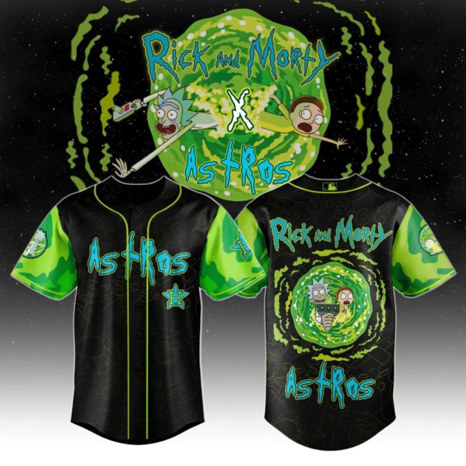 Limited Edition Rick & Morty X Astros Jersey – Vibrant Cosmic Design For Fans