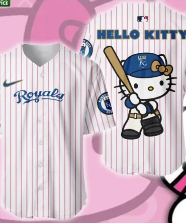 Exclusive Hello Kitty X Royals Baseball Jersey – Cute & Sporty Style For Fans!