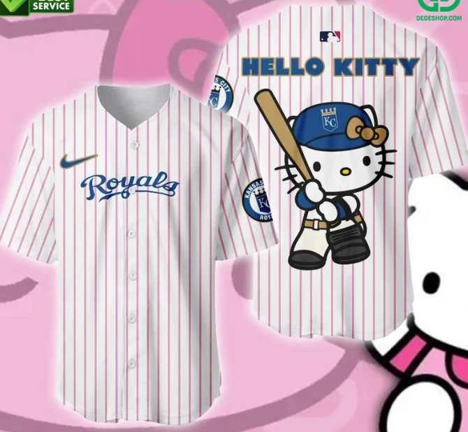 Exclusive Hello Kitty X Royals Baseball Jersey – Cute & Sporty Style For Fans!