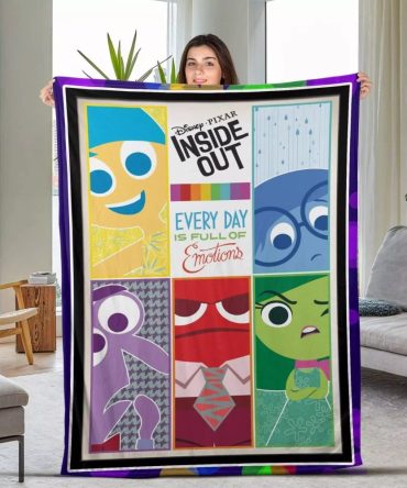 Cozy Inside Out Movie Blanket - Colorful Character Design For Kids & Fans