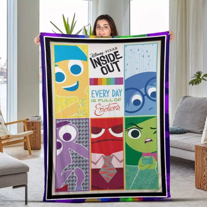 Cozy Inside Out Movie Blanket - Colorful Character Design For Kids & Fans
