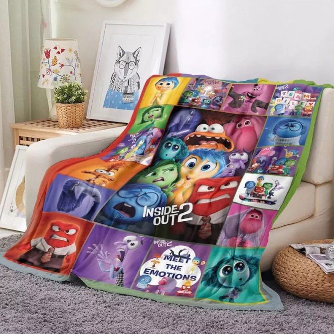 Cozy Up With Inside Out 2 Fleece Blanket - Colorful Emotions Design For Kids & Fans - Image 2