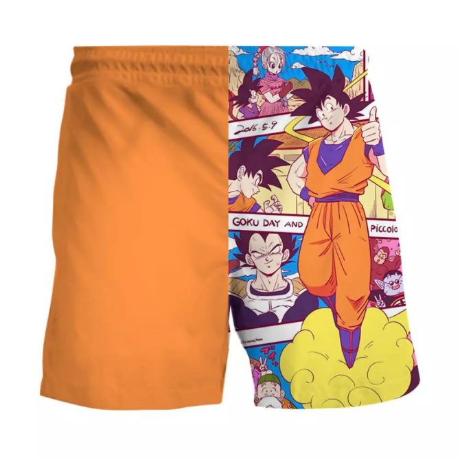 Dragon Ball Z Graphic Swim Trunks - Vibrant Goku Anime Design Beachwear - Image 2