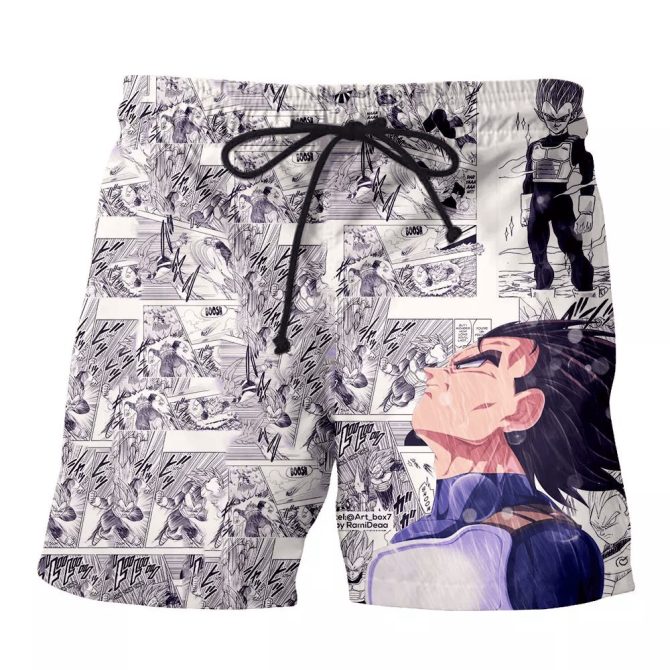Anime-Style Graphic Swim Shorts - Unique Manga Print Beachwear For Men
