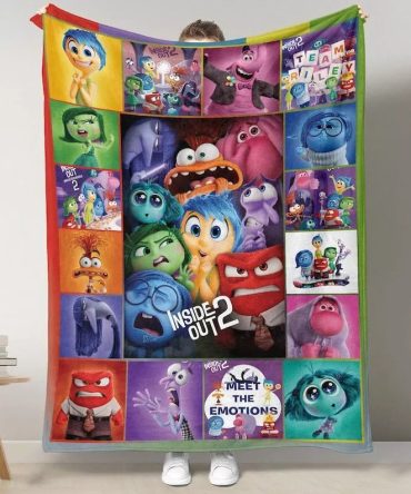 Cozy Up With Inside Out 2 Fleece Blanket - Colorful Emotions Design For Kids & Fans