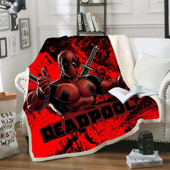 Cozy Deadpool Fleece Blanket – Bold Red Design For Ultimate Comfort - Image 2