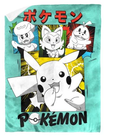 Cozy Pokémon Fleece Blanket - Pikachu & Friends Design