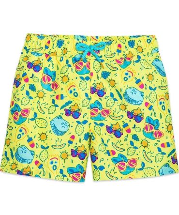 Vibrant Tropical Print Swim Shorts For Kids - Fun & Stylish Beachwear