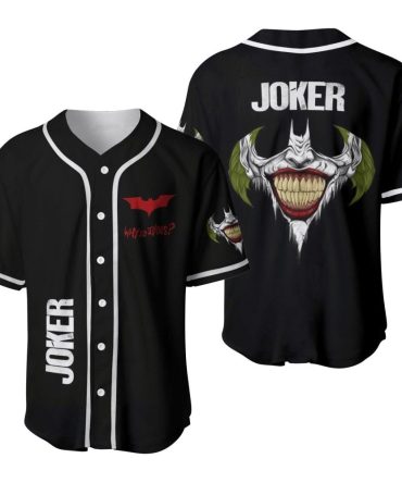 Joker Baseball Jersey - Iconic Why So Serious Design, Premium Quality, Unisex Sizes