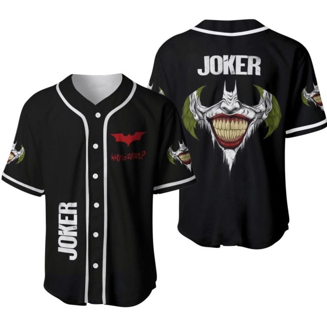 Joker Baseball Jersey - Iconic Why So Serious Design, Premium Quality, Unisex Sizes