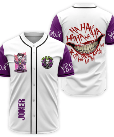 Joker-Themed Baseball Jersey - Unique Design, Perfect For Fans!