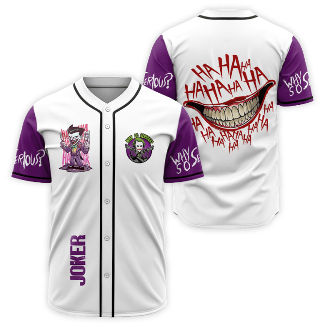 Joker-Themed Baseball Jersey - Unique Design, Perfect For Fans!