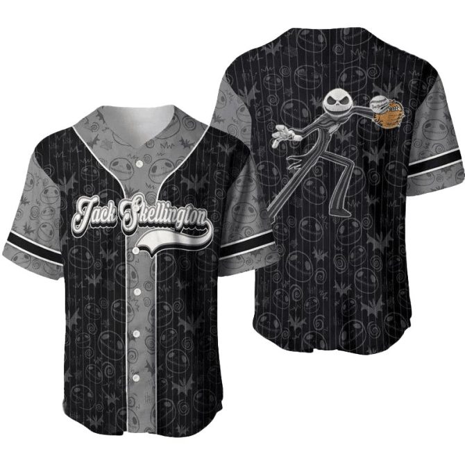 Jack Skellington Baseball Jersey - Stylish Nightmare Before Christmas Fan Apparel
