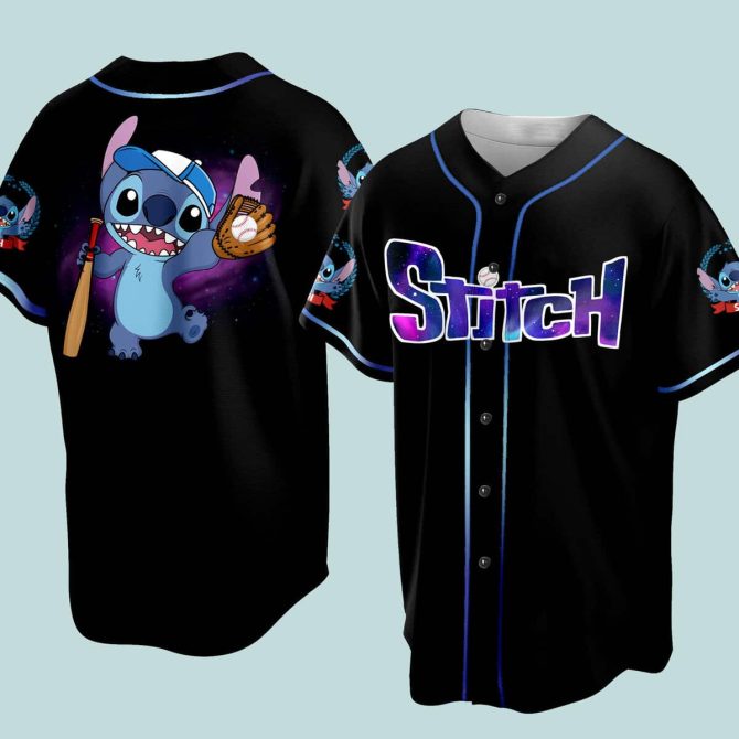 Stitch Baseball Jersey - Vibrant Cartoon Design For Fans - Unisex Sportswear Tee