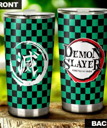 Demon Slayer Tumbler - Insulated Travel Mug With Iconic Checkered Design - 20Oz