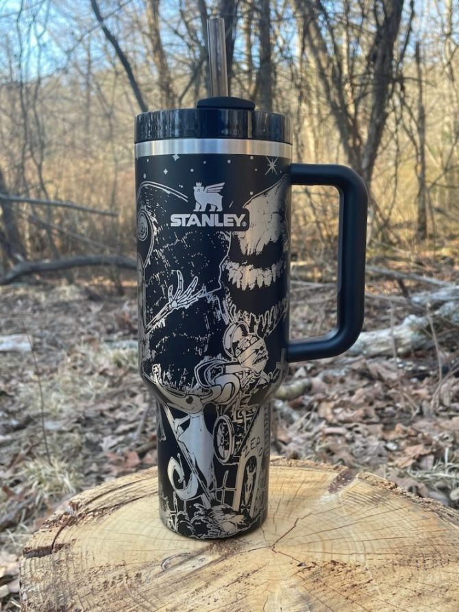 Adventure-Ready Stanley Tumbler With Handle - Unique Graphic Design & Straw - 40Oz