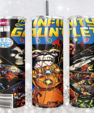 Marvel Hero Avenger Infinity Gauntlet Stainless Steel Tumbler - Double Wall Insulated Cup With Straw
