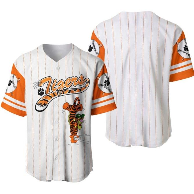 Stylish Tigers Striped Baseball Jersey – Perfect Gift For Sports Fans!