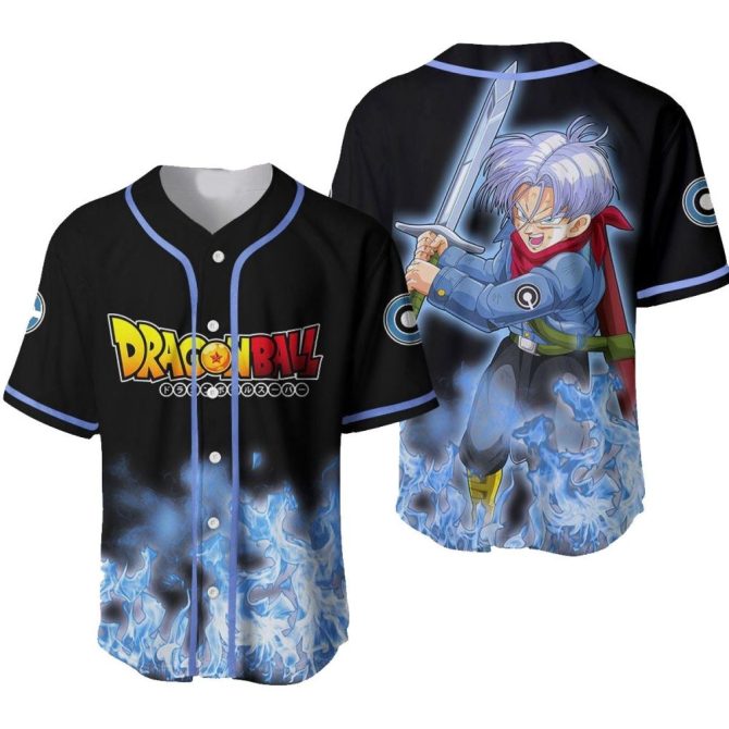 Dragon Ball Anime Baseball Jersey - Trunks Design - Unisex Cosplay Shirt - Fan Gift