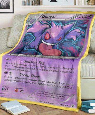 Cozy Gengar Pokémon Card Blanket - Soft, Stylish & Perfect For Fans!