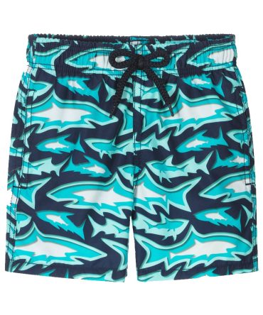 Kids' Shark Print Swim Trunks - Quick-Dry, Upf 50+ Protection, Fun Beachwear