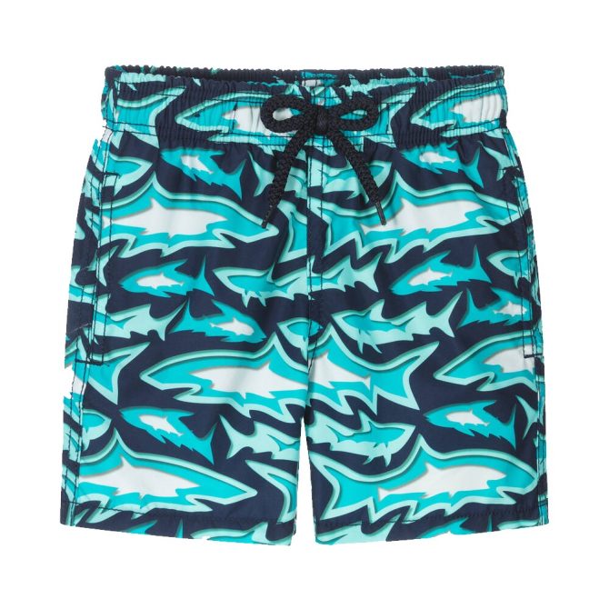 Kids' Shark Print Swim Trunks - Quick-Dry, Upf 50+ Protection, Fun Beachwear