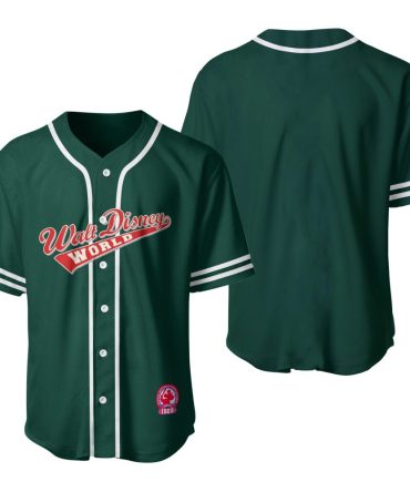 Authentic Walt Disney World Baseball Jersey - Classic Green, Unisex, Perfect Gift For Fans!