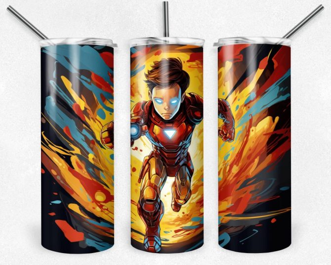 Avenger  Heroic Stainless Steel Tumbler With Straw – Double Wall Insulated, Vibrant Superhero Design, 20Oz