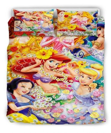 Magical Princess Bedding Set - Twin Size, Vibrant Design For Kids' Dreamy Nights