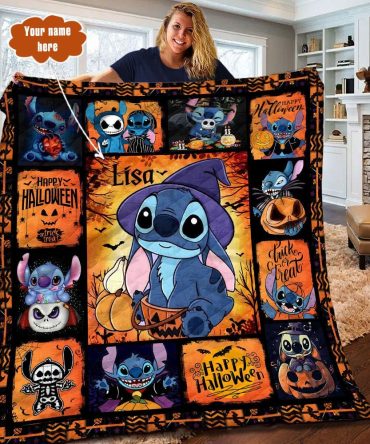 Personalized Halloween Stitch Blanket – Cozy, Fun, And Perfect For Fall Nights!