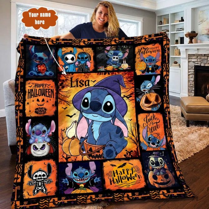 Personalized Halloween Stitch Blanket – Cozy, Fun, And Perfect For Fall Nights!