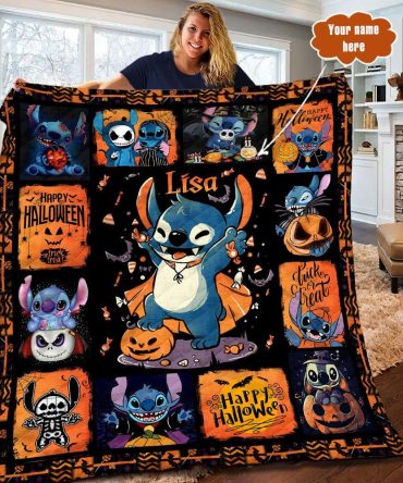 Personalized Halloween Cartoon Throw Blanket – Cozy, Fun & Customizable Gift!