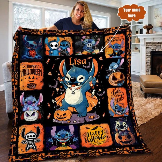 Personalized Halloween Cartoon Throw Blanket – Cozy, Fun & Customizable Gift!