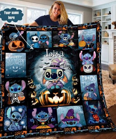 Custom Halloween Stitch Blanket – Cozy, Personalized Gift For Fans