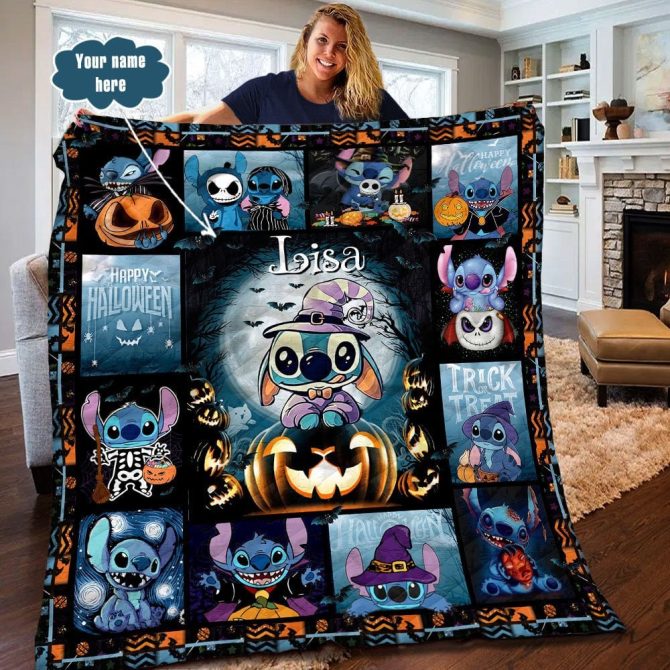 Custom Halloween Stitch Blanket – Cozy, Personalized Gift For Fans